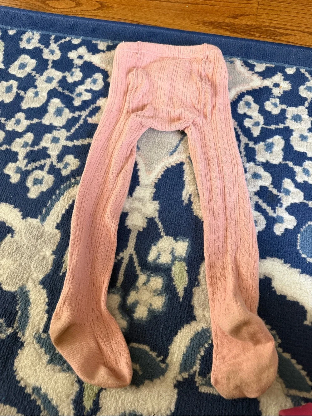 Girls Ribbed Tights in Pink and Mustard - Soft Stretch